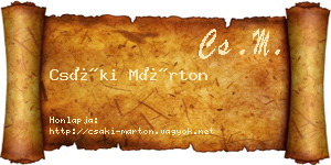 Csáki Márton névjegykártya