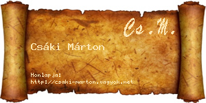 Csáki Márton névjegykártya